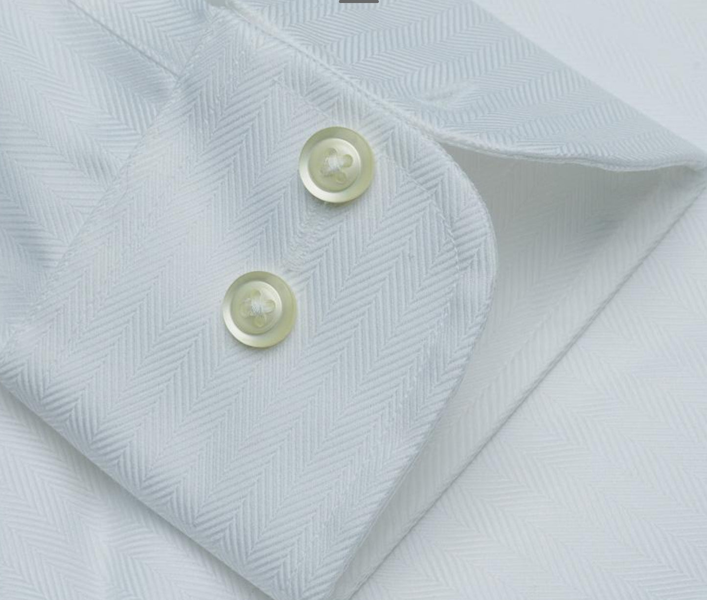 Dress Shirt - Herringbone White Spread Collar