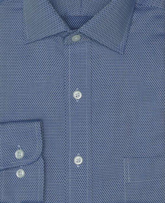 Dress Shirt - Diamond Dobby Blue Spread Collar