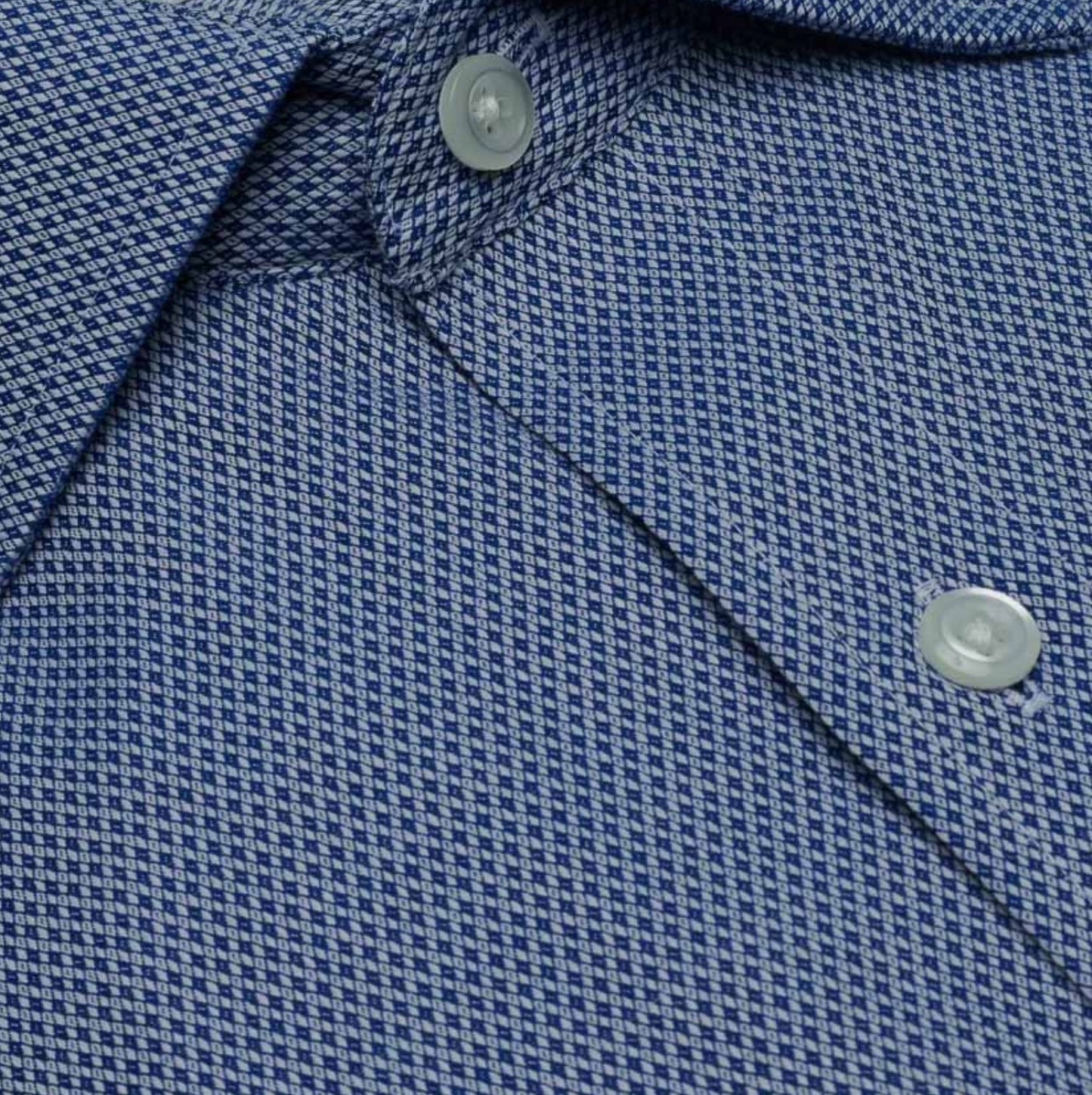 Dress Shirt - Diamond Dobby Blue Spread Collar