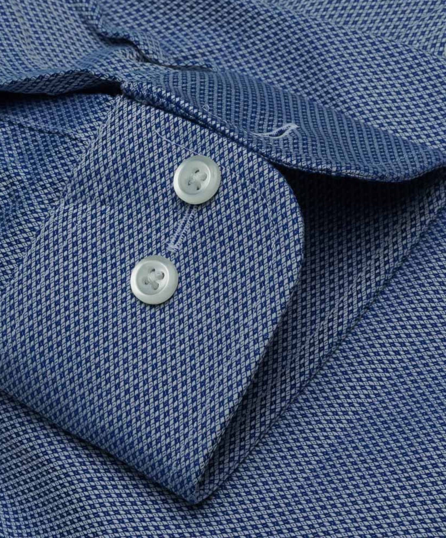 Dress Shirt - Diamond Dobby Blue Spread Collar