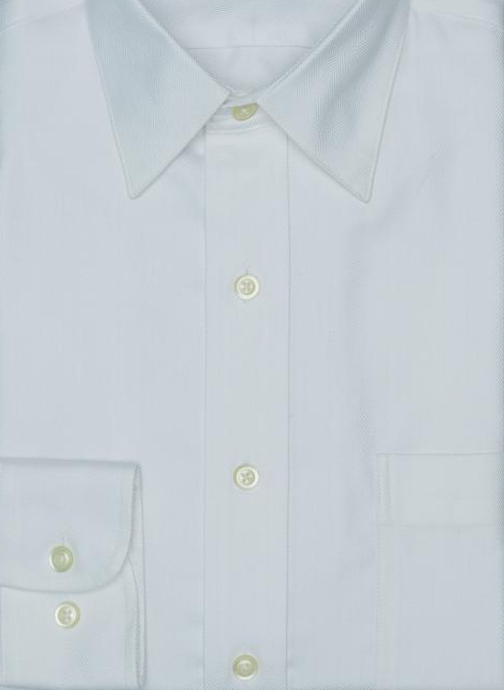 Dress Shirt - Herringbone White Spread Collar