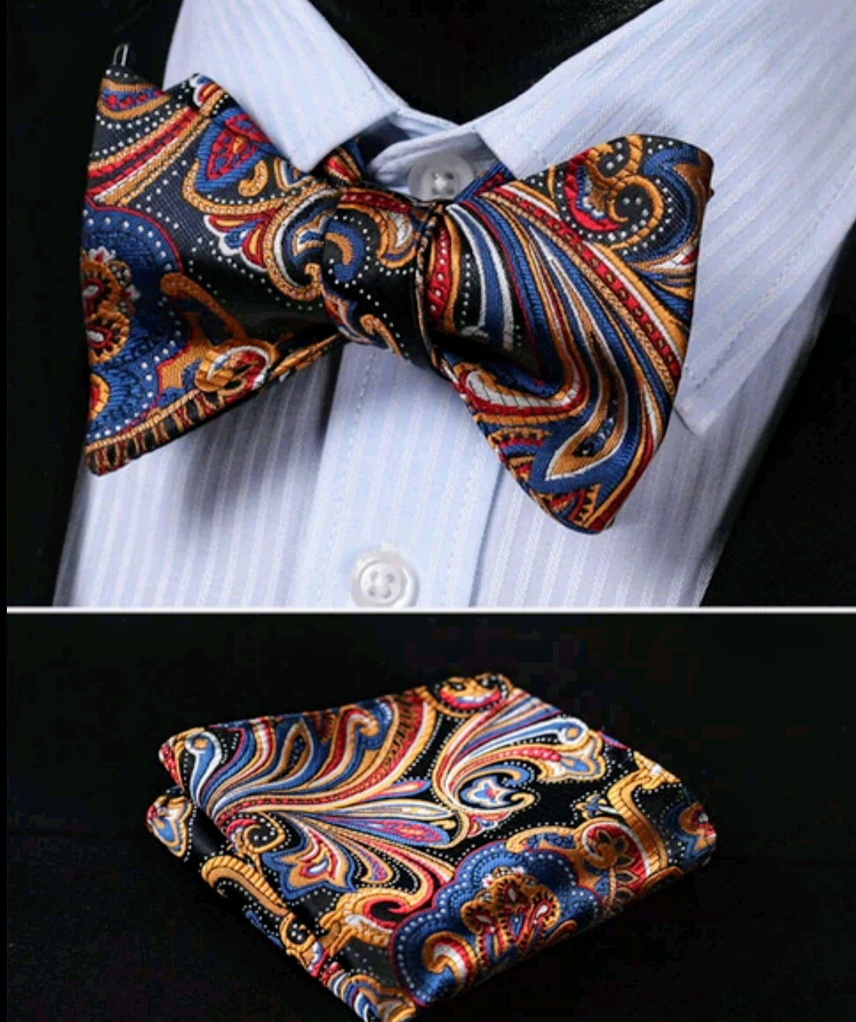 Bowtie and Pocket Square Set